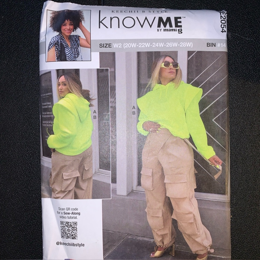 Know Me mimi G ME2054 Sewing Pattern Women Sweatshirt Cargo Pants 20W-28W Plus